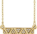 14K Gold Geometric Bar Necklace - Yellow Gold