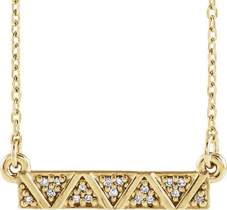 14K Gold Geometric Bar Necklace - Yellow Gold