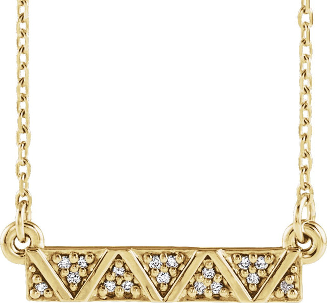 14K Gold Geometric Bar Necklace - Yellow Gold