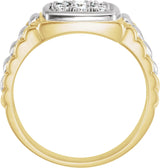 14K Gold Round Natural Diamond Cluster Ring – 2.8mm Stones - view 2