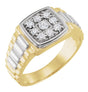14K Gold Round Natural Diamond Cluster Ring – 2.8mm Stones