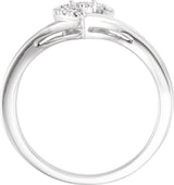 10K Gold Round Natural Diamond Heart Promise Ring - view 2