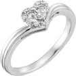 10K Gold Round Natural Diamond Heart Promise Ring
