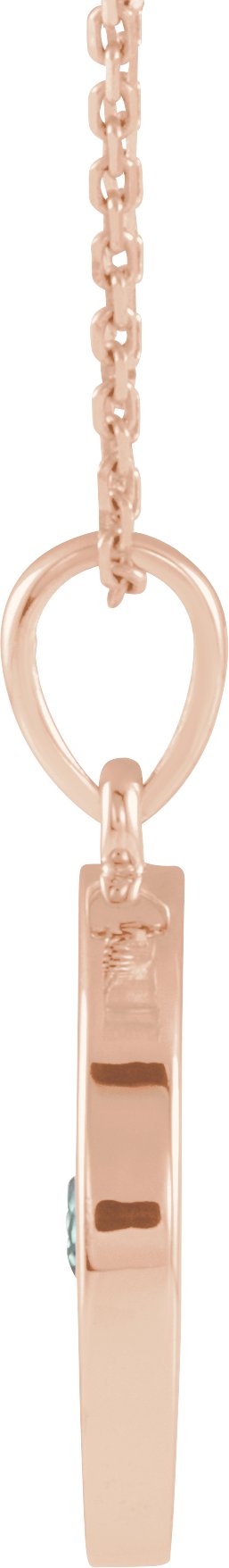 14K Gold Round Lab-Grown Alexandrite Disc Necklace or Pendant - Rose Gold - view 2
