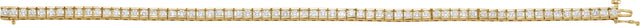 14K Gold Round Natural Diamond Accented Line Bracelet – 2.5mm Stones - Yellow Gold - view 2