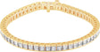 18K Gold Square Natural Diamond Accented Line Bracelet - Yellow Gold