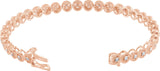 14K Gold Round Natural Diamond Line Bracelet XII - Rose Gold - view 2