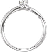 14K Gold Round Natural Diamond Two-Stone Bypass Ring – 3.2mm Stones - White Gold - view 2