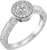 10K Gold Round Natural Diamond Halo-Style Ring