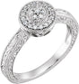 10K Gold Round Natural Diamond Halo-Style Ring
