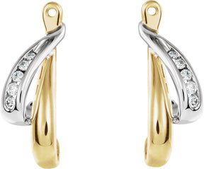 14K Gold Natural Diamond Accented Earring Jackets II