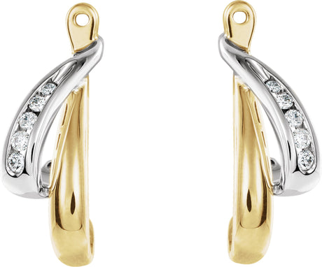 14K Gold Natural Diamond Accented Earring Jackets II