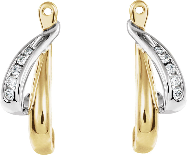 14K Gold Natural Diamond Accented Earring Jackets II