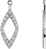 14K Gold Natural Diamond Geometric Earring Jackets III - White Gold