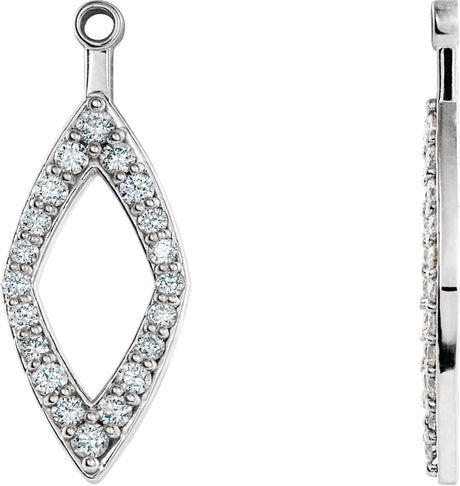14K Gold Natural Diamond Geometric Earring Jackets III - White Gold