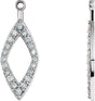 14K Gold Natural Diamond Geometric Earring Jackets III - White Gold