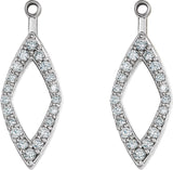 14K Gold Natural Diamond Geometric Earring Jackets III - White Gold - view 2