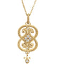 14K Gold Round Natural Diamond Granulated Necklace or Pendant – 0.08 CTW