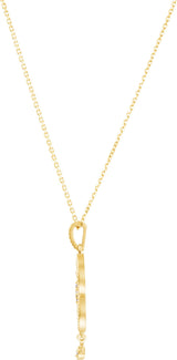 14K Gold Round Natural Diamond Granulated Necklace or Pendant – 0.08 CTW - view 2