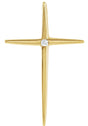 14K Gold Round Natural Diamond Solitaire Cross Pendant – 0.03 CTW