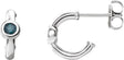 14K Gold Round Lab-Grown Alexandrite Bezel-Set Huggie Earrings - White Gold