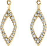 14K Gold Natural Diamond Geometric Earring Jackets III - Yellow Gold - view 2