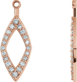 14K Gold Natural Diamond Geometric Earring Jackets III - Rose Gold