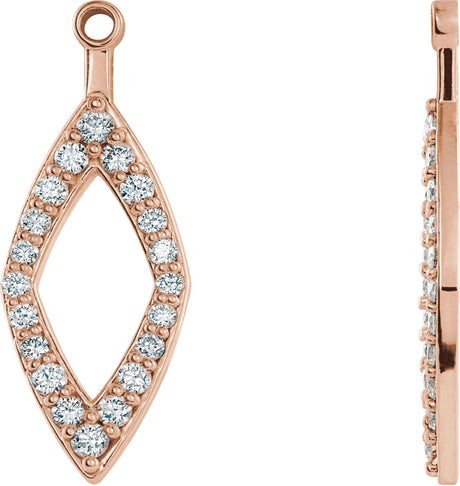 14K Gold Natural Diamond Geometric Earring Jackets III - Rose Gold