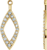 14K Gold Natural Diamond Geometric Earring Jackets III - Yellow Gold