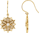 14K Gold Round Natural Diamond Vintage-Inspired Earrings – 3mm Stones