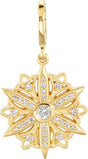 14K Gold Round Natural Diamond Vintage-Inspired Pendant