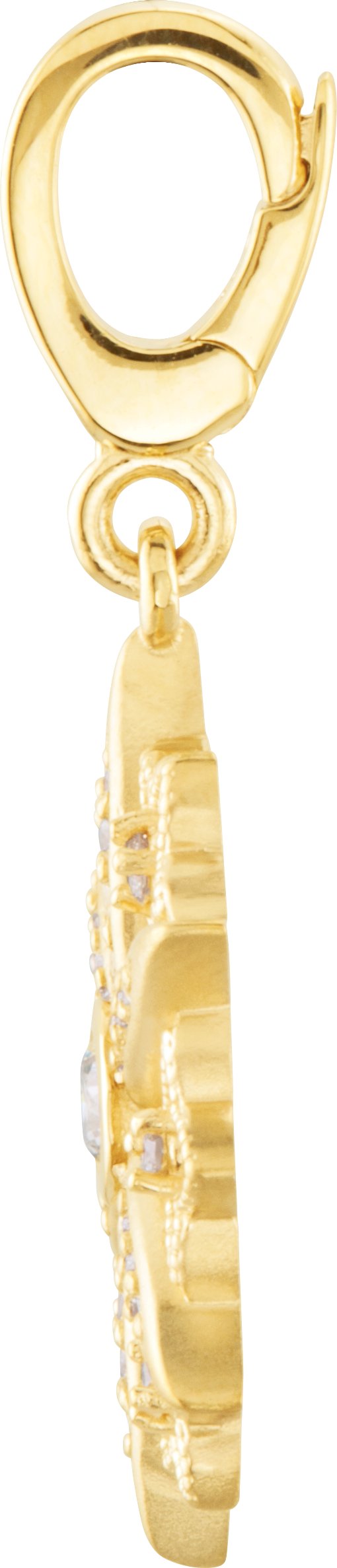 14K Gold Round Natural Diamond Vintage-Inspired Pendant - view 2