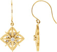 14K Gold Round Natural Diamond Vintage-Inspired Earrings II