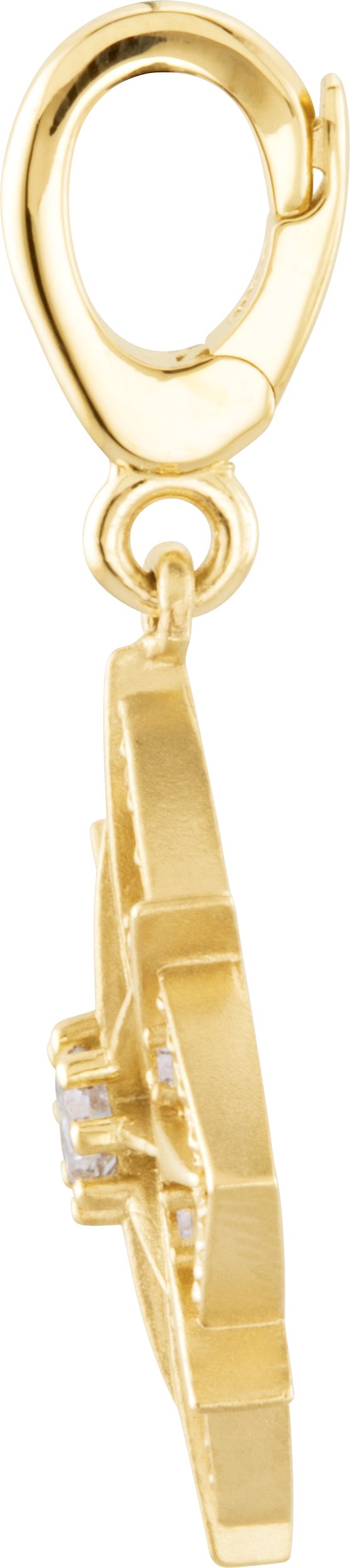 14K Gold Round Natural Diamond Vintage-Inspired Pendant – 30.5x16.7mm - view 2