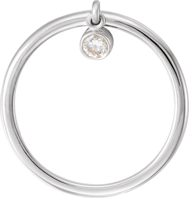 Platinum Round Natural Diamond Solitaire Fringe Ring - view 2