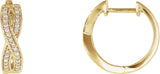 14K Gold Round Natural Diamond Accented Infinity-Inspired Hoop Earrings - Yellow Gold