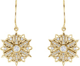 14K Gold Round Natural Diamond Vintage-Inspired Earrings – 3mm Stones - view 2
