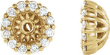 14K Gold Natural Diamond Halo-Style Earring Jackets XV - Yellow Gold
