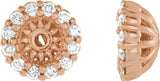 14K Gold Natural Diamond Halo-Style Earring Jackets XV - Rose Gold