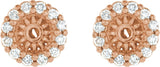 14K Gold Natural Diamond Halo-Style Earring Jackets XV - Rose Gold - view 2