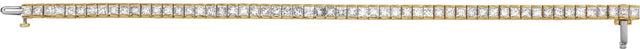 18K Gold Square Natural Diamond Accented Line Bracelet - Yellow Gold - view 3