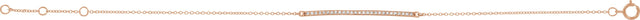 14K Gold Round Natural Diamond Accented Bar Bracelet - Rose Gold - view 2