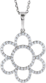 14K Gold Accented Floral Necklace