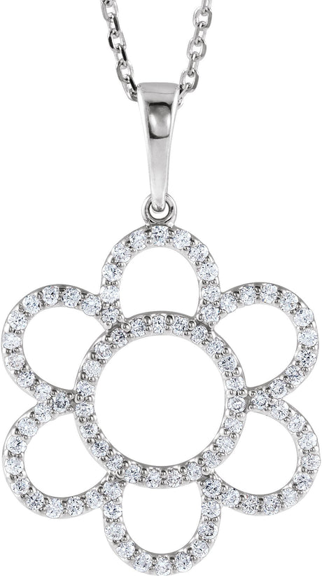 14K Gold Accented Floral Necklace