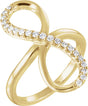 14K Gold Round Natural Diamond Infinity-Inspired Ring VII - Yellow Gold