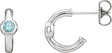 14K Gold Round Natural Blue Zircon Bezel-Set Huggie Earrings - White Gold