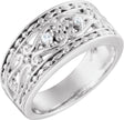 14K Gold Round Natural Diamond Accented Sculptural Ring
