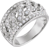 14K Gold Natural Diamond Accented Infinity-Inspired Ring
