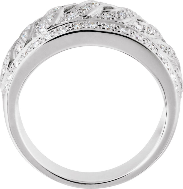 14K Gold Natural Diamond Accented Infinity-Inspired Ring - view 2