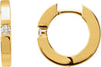 14K Gold Round Natural Diamond Hoop Earrings – 2.1mm Stones - Yellow Gold